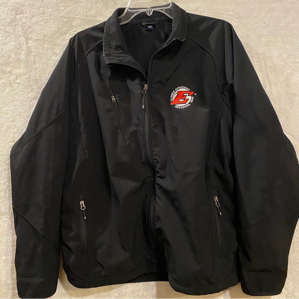 Port Authority Jacket Men’s Large Black Full Zip Eldora Speedway Rossburg Ohio